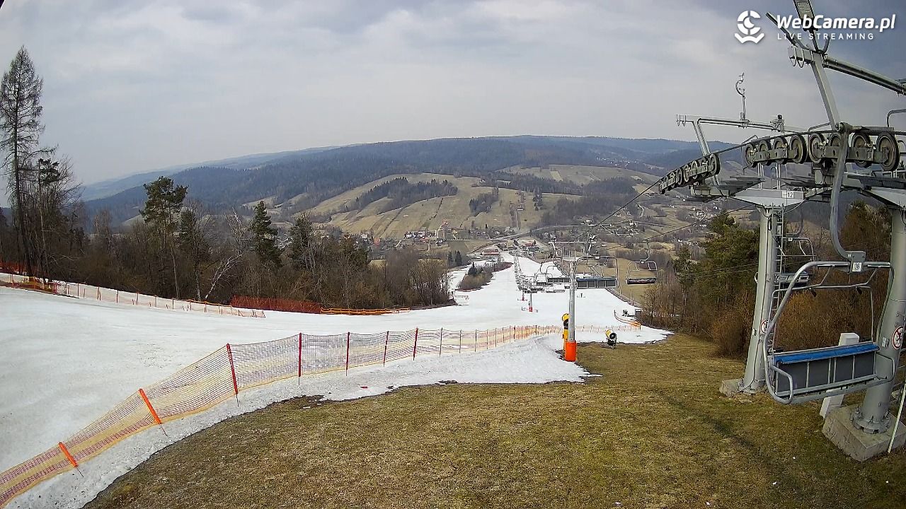 BIESZCZAD.ski Wańkowa - widok z górnej stacji narciarskiej - 20 marzec 2026, 15:42