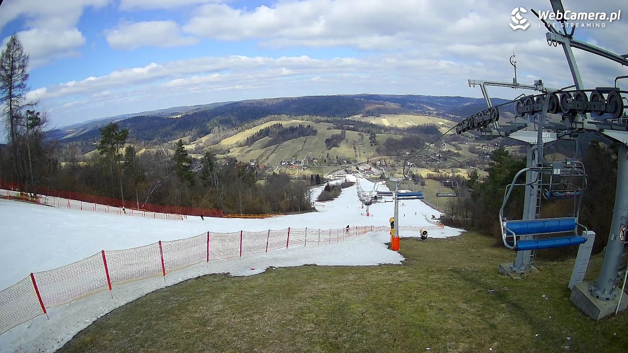 BIESZCZAD.ski Wańkowa - widok z górnej stacji narciarskiej - 21 marzec 2026, 11:42