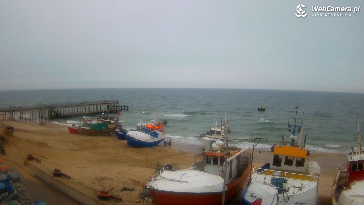 CHŁOPY - widok na kutry rybackie - 15 marzec 2026, 09:50
