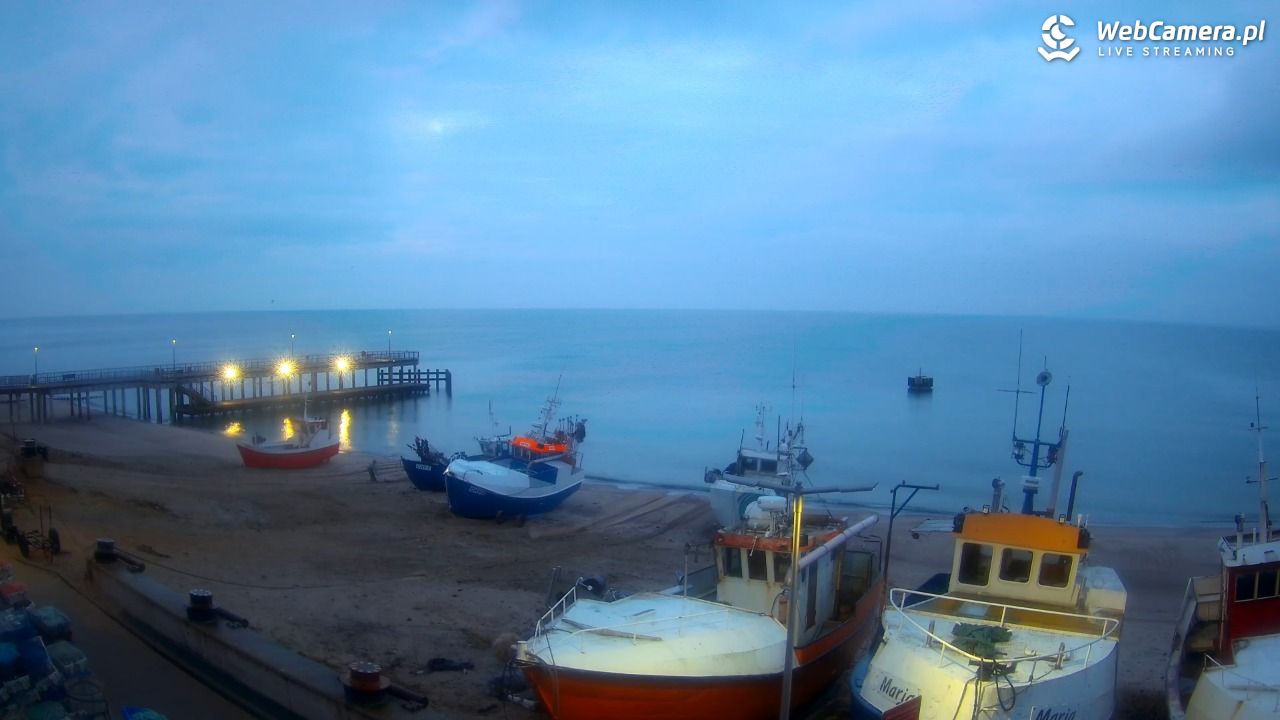 CHŁOPY - widok na kutry rybackie - 16 marzec 2026, 06:04
