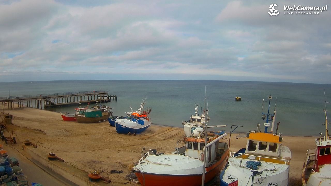 CHŁOPY - widok na kutry rybackie - 16 marzec 2026, 12:20