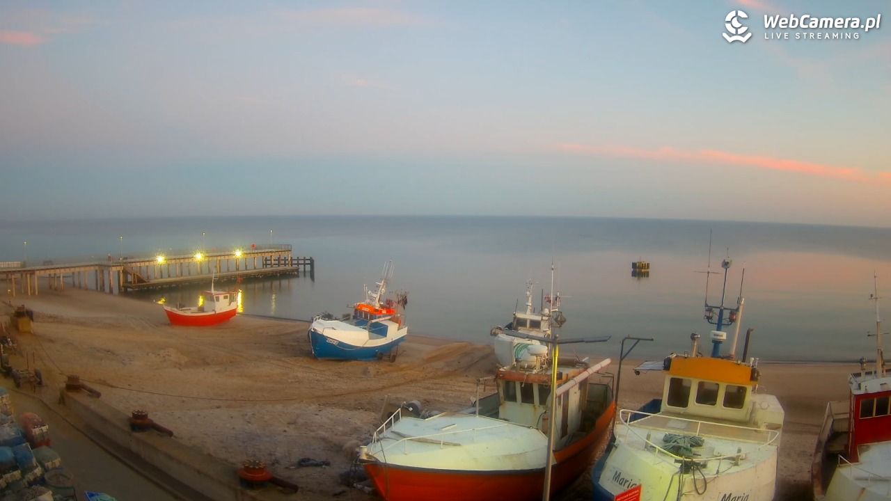 CHŁOPY - widok na kutry rybackie - 18 marzec 2026, 05:51