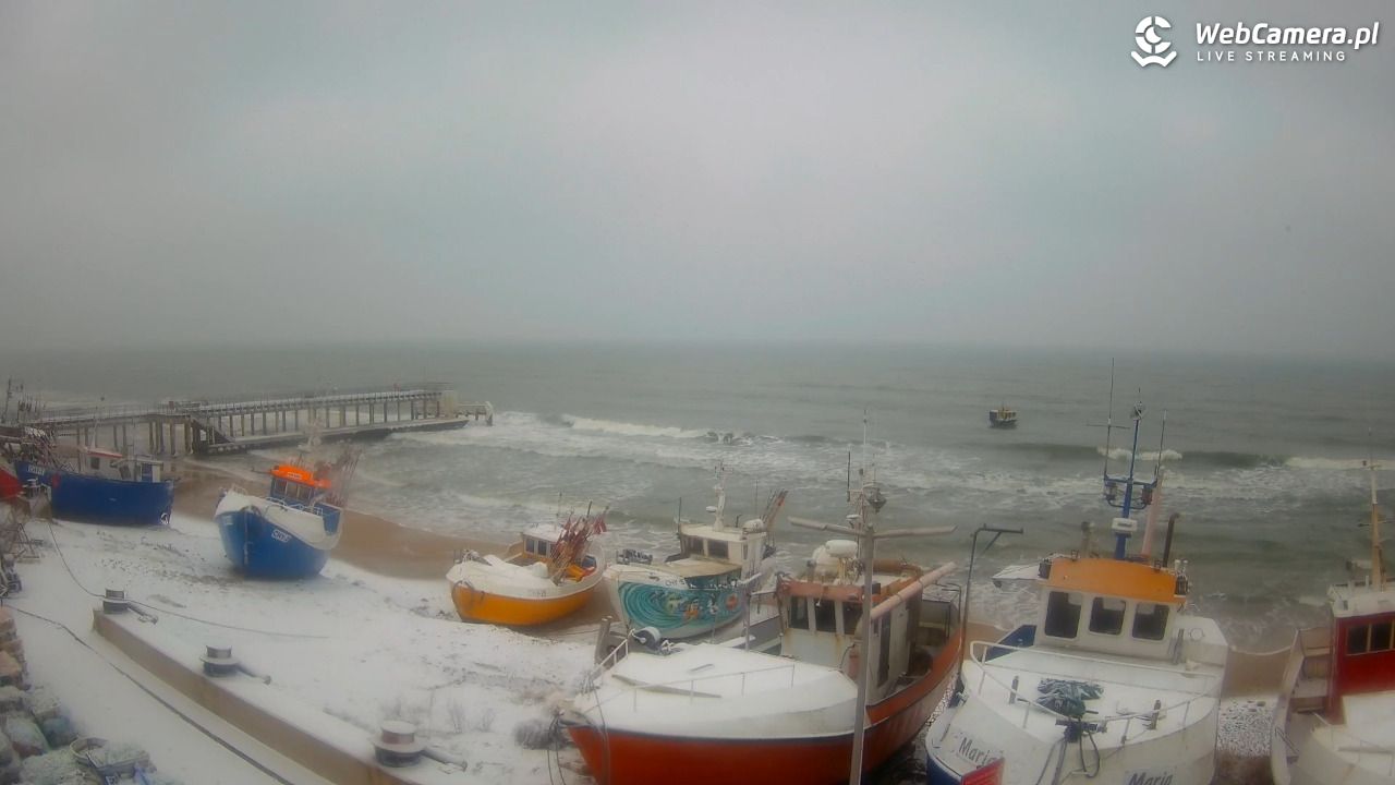 CHŁOPY - widok na kutry rybackie - 27 styczeń 2026, 10:35