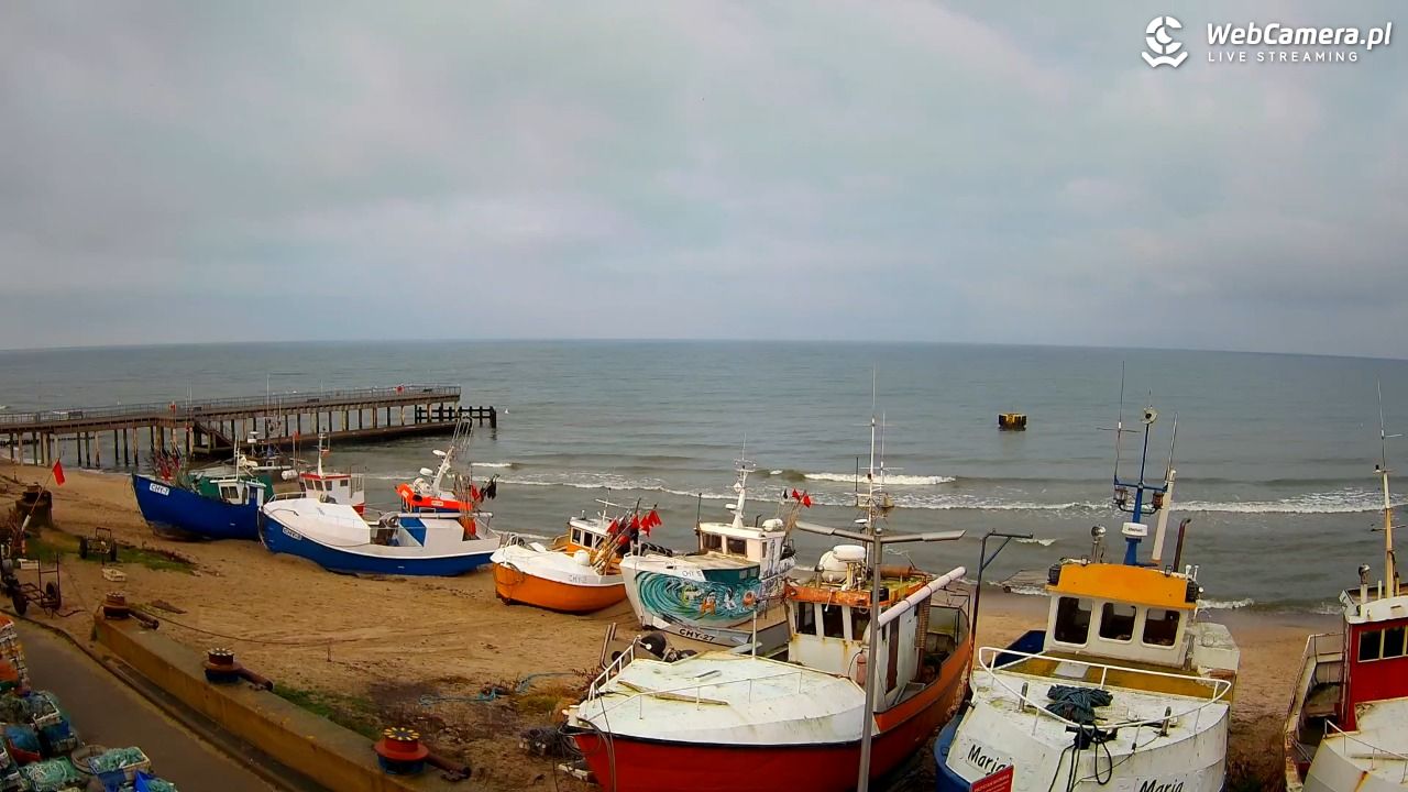 CHŁOPY - widok na kutry rybackie - 09 grudzień 2025, 09:54