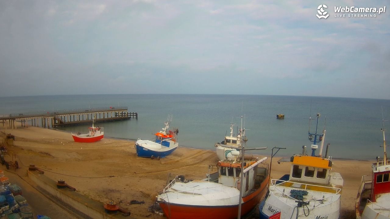 CHŁOPY - widok na kutry rybackie - 16 marzec 2026, 08:50