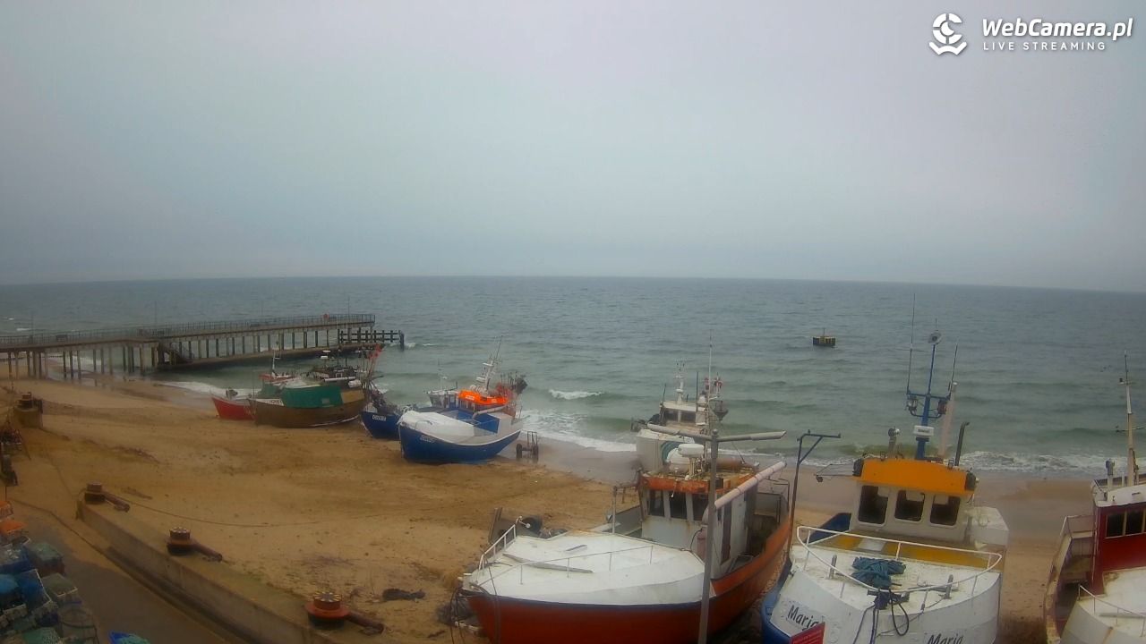CHŁOPY - widok na kutry rybackie - 15 marzec 2026, 09:35