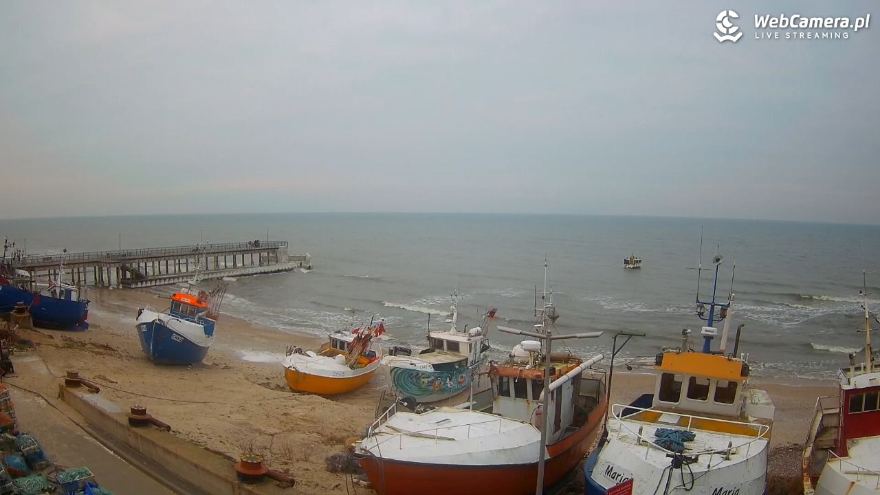 CHŁOPY - widok na kutry rybackie - 25 styczeń 2026, 13:40