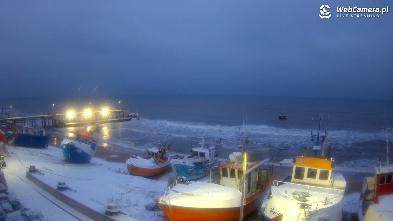 CHŁOPY - widok na kutry rybackie - 28 styczeń 2026, 07:32