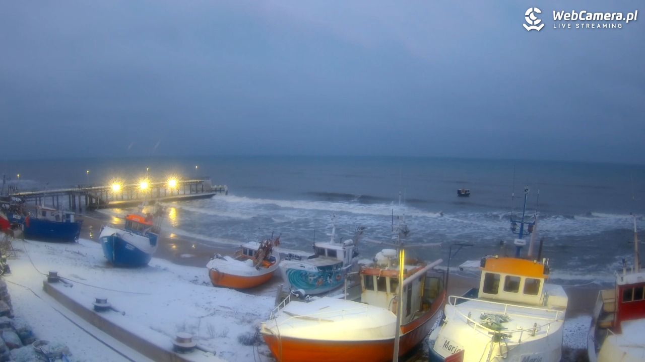CHŁOPY - widok na kutry rybackie - 28 styczeń 2026, 07:39
