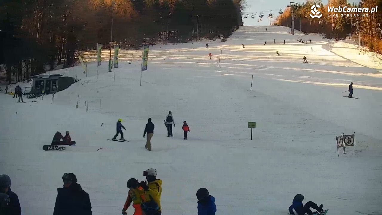 Rzyki - widok na dolny stok i orczyk w Czarnym Groniu - 18 styczeń 2026, 10:38