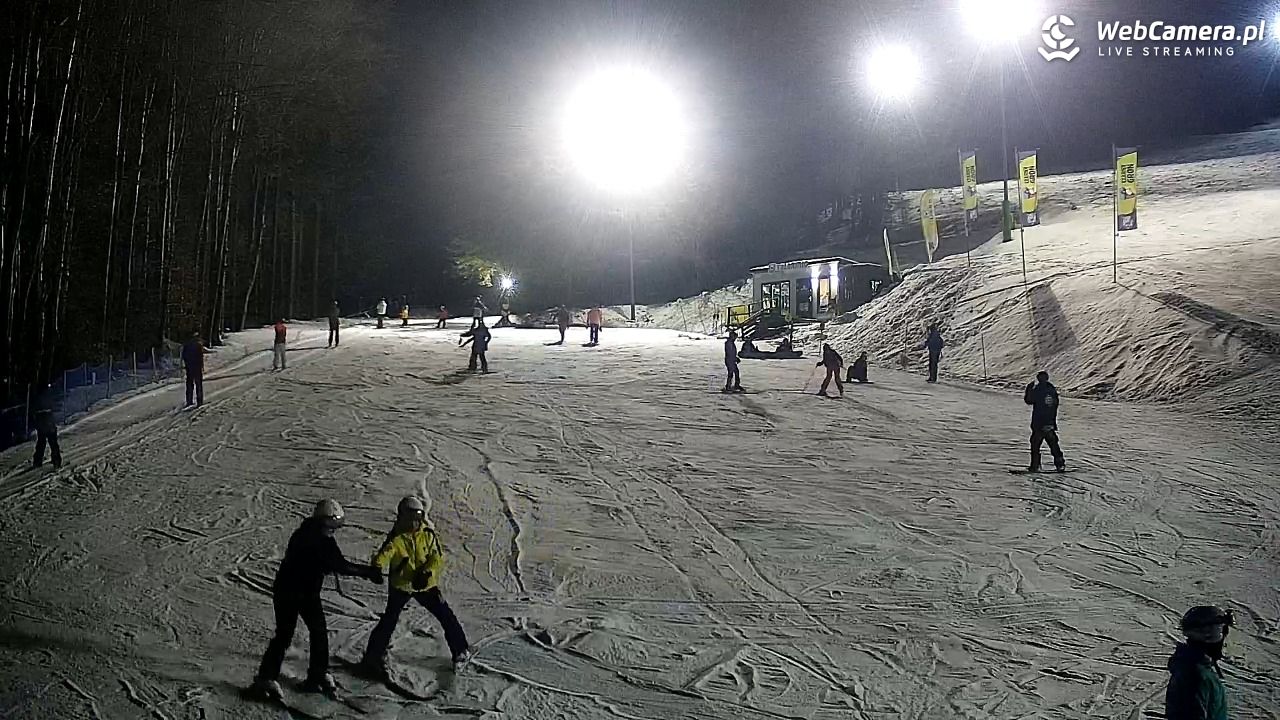 Rzyki - widok na dolny stok i orczyk w Czarnym Groniu - 17 styczeń 2026, 18:44