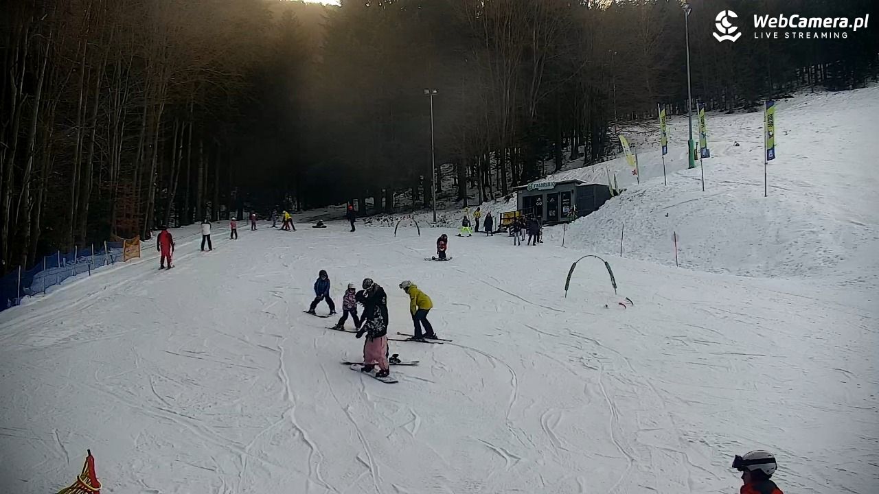 Rzyki - widok na dolny stok i orczyk w Czarnym Groniu - 19 styczeń 2026, 13:49