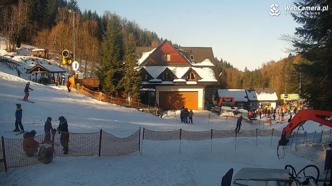 Rzyki - widok na dolny stok i orczyk w Czarnym Groniu - 17 styczeń 2026, 11:40