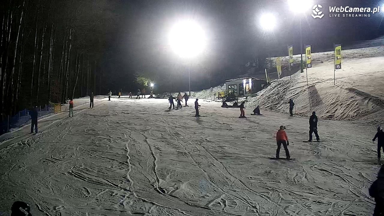 Rzyki - widok na dolny stok i orczyk w Czarnym Groniu - 17 styczeń 2026, 18:44