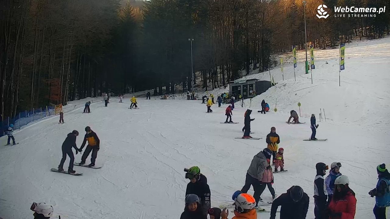 Rzyki - widok na dolny stok i orczyk w Czarnym Groniu - 17 styczeń 2026, 10:30