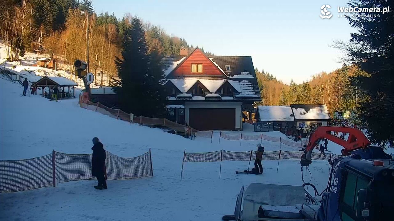 Rzyki - widok na dolny stok i orczyk w Czarnym Groniu - 18 styczeń 2026, 10:27