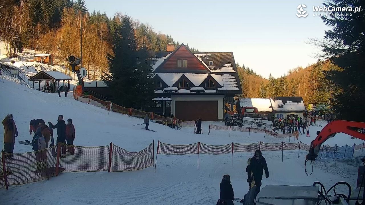 Rzyki - widok na dolny stok i orczyk w Czarnym Groniu - 17 styczeń 2026, 10:35