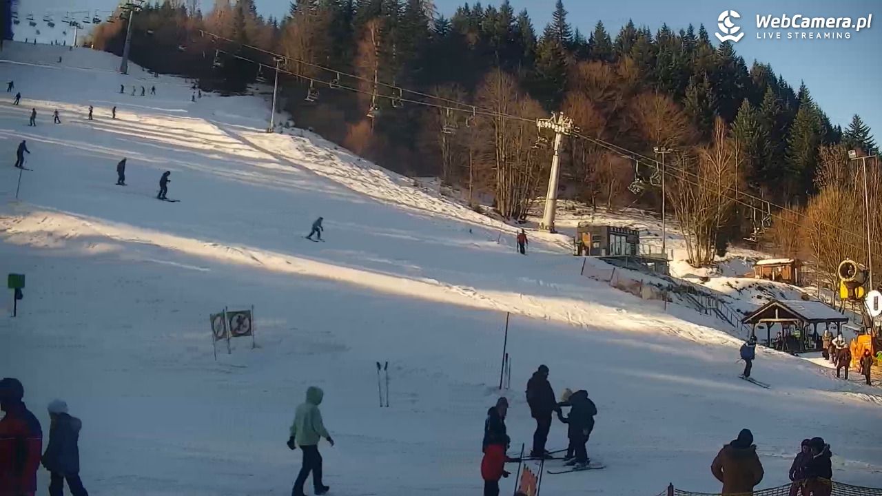 Rzyki - widok na dolny stok i orczyk w Czarnym Groniu - 17 styczeń 2026, 11:40