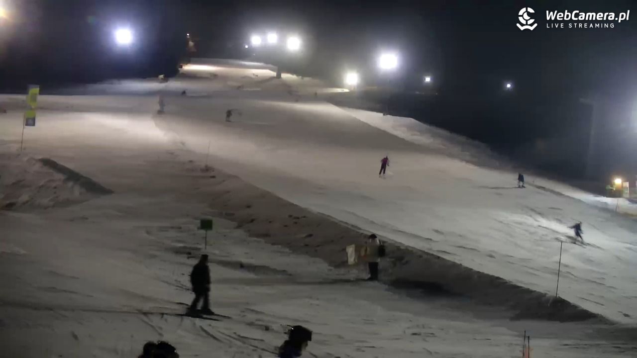 Rzyki - widok na dolny stok i orczyk w Czarnym Groniu - 18 styczeń 2026, 18:02