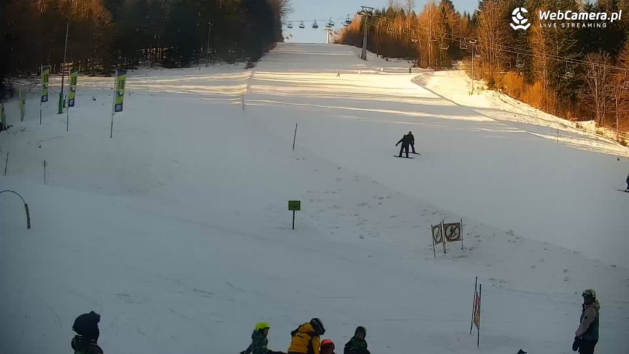 Rzyki - widok na dolny stok i orczyk w Czarnym Groniu - 20 styczeń 2026, 10:15
