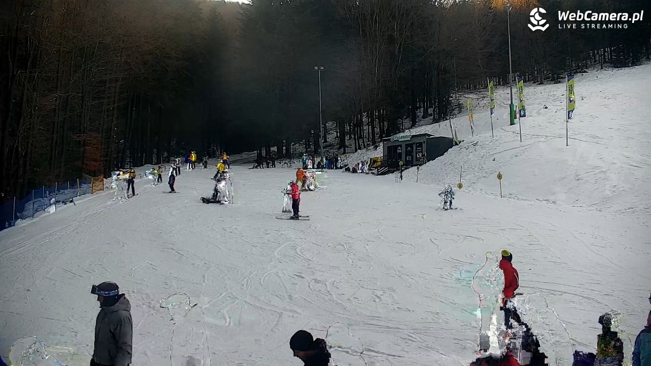 Rzyki - widok na dolny stok i orczyk w Czarnym Groniu - 17 styczeń 2026, 12:23