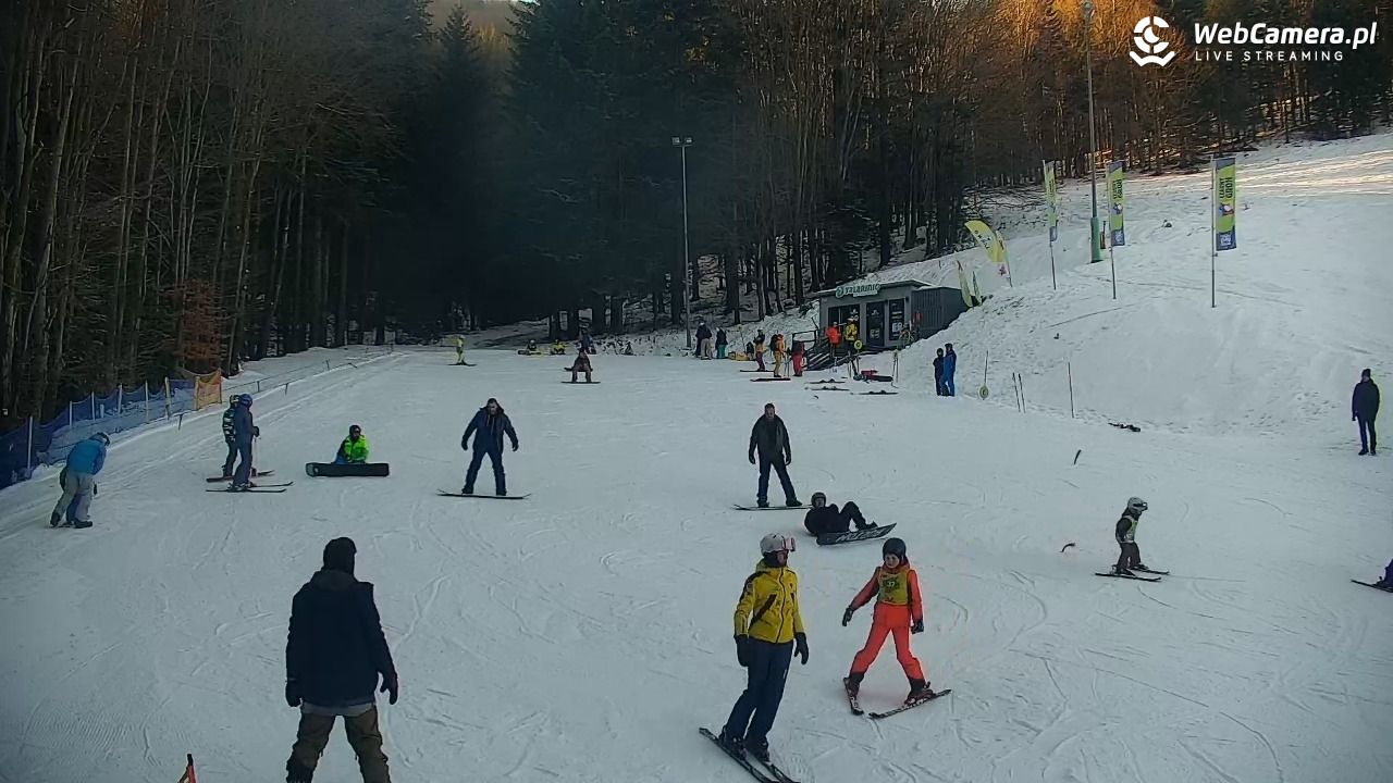 Rzyki - widok na dolny stok i orczyk w Czarnym Groniu - 18 styczeń 2026, 10:09