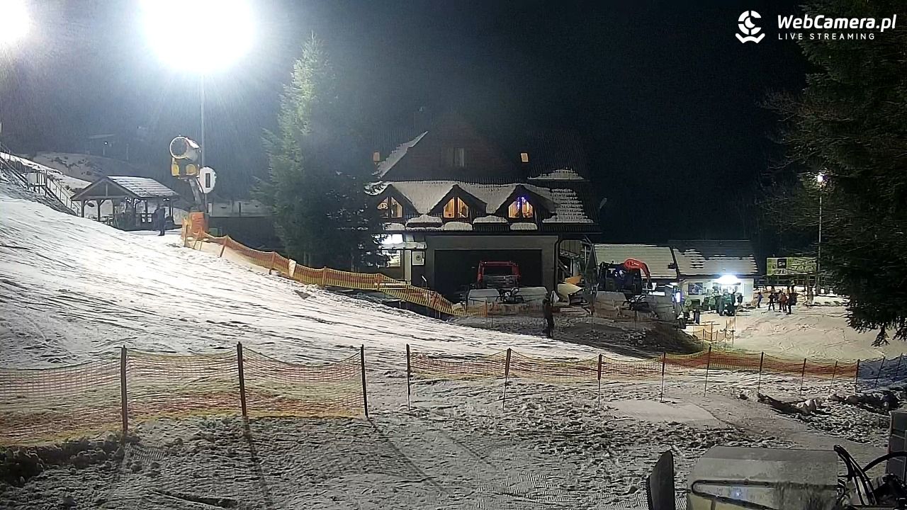 Rzyki - widok na dolny stok i orczyk w Czarnym Groniu - 18 styczeń 2026, 18:12