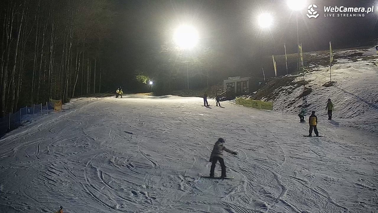 Rzyki - widok na dolny stok i orczyk w Czarnym Groniu - 08 marzec 2026, 18:10