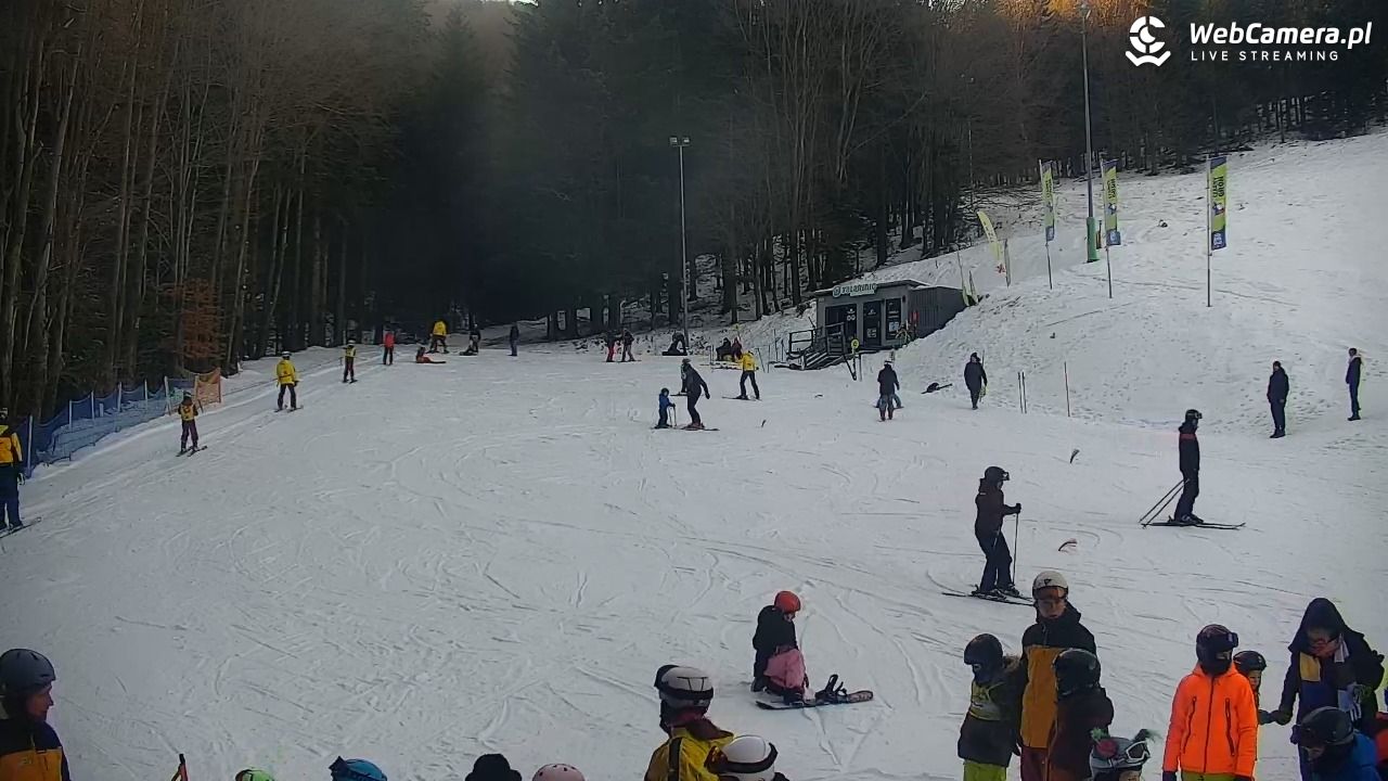 Rzyki - widok na dolny stok i orczyk w Czarnym Groniu - 18 styczeń 2026, 12:20