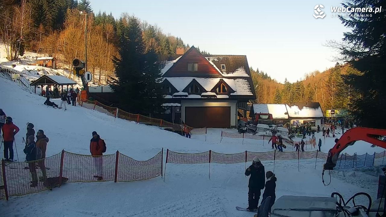 Rzyki - widok na dolny stok i orczyk w Czarnym Groniu - 17 styczeń 2026, 10:38