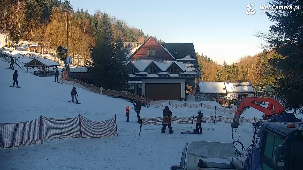 Rzyki - widok na dolny stok i orczyk w Czarnym Groniu - 18 styczeń 2026, 10:22