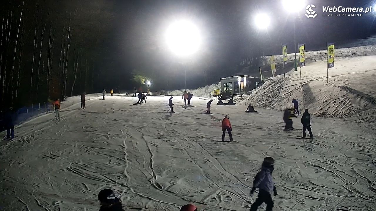 Rzyki - widok na dolny stok i orczyk w Czarnym Groniu - 17 styczeń 2026, 18:44