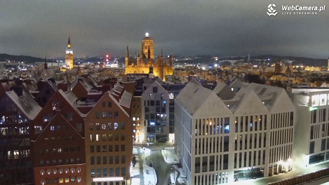 GDAŃSK - widok na Stare Miasto - 08 luty 2026, 23:45