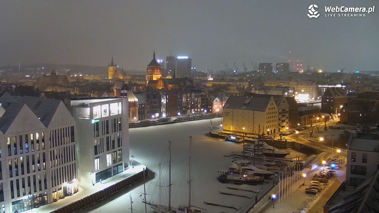 GDAŃSK - widok na Stare Miasto - 07 luty 2026, 21:45