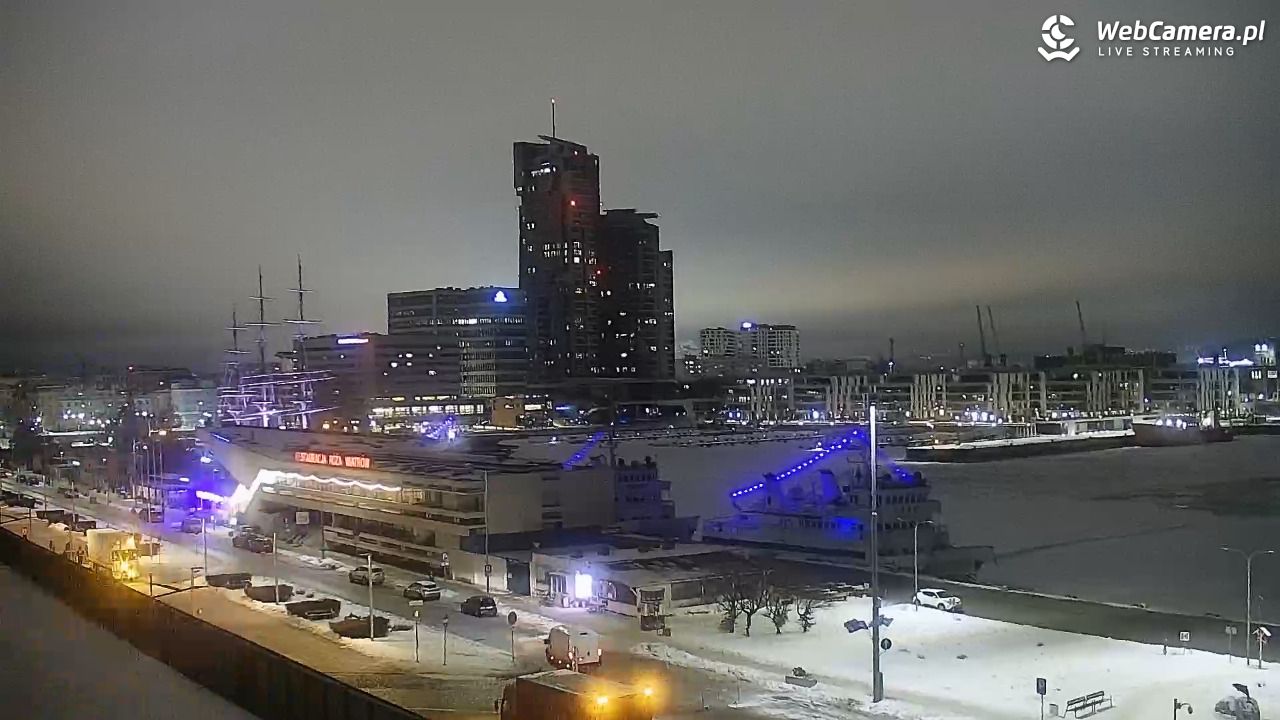 GDYNIA - widok na Przystań Jachtową - 08 luty 2026, 18:43