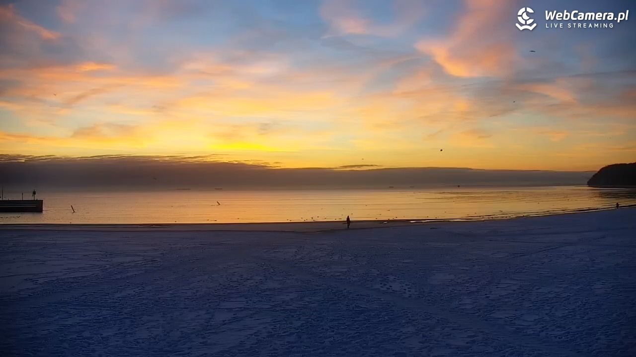 GDYNIA - widok na plażę i marinę - 15 styczeń 2026, 07:49