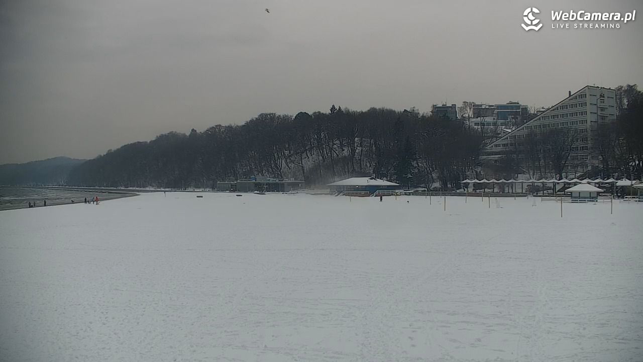 GDYNIA - widok na plażę i marinę - 14 styczeń 2026, 08:26