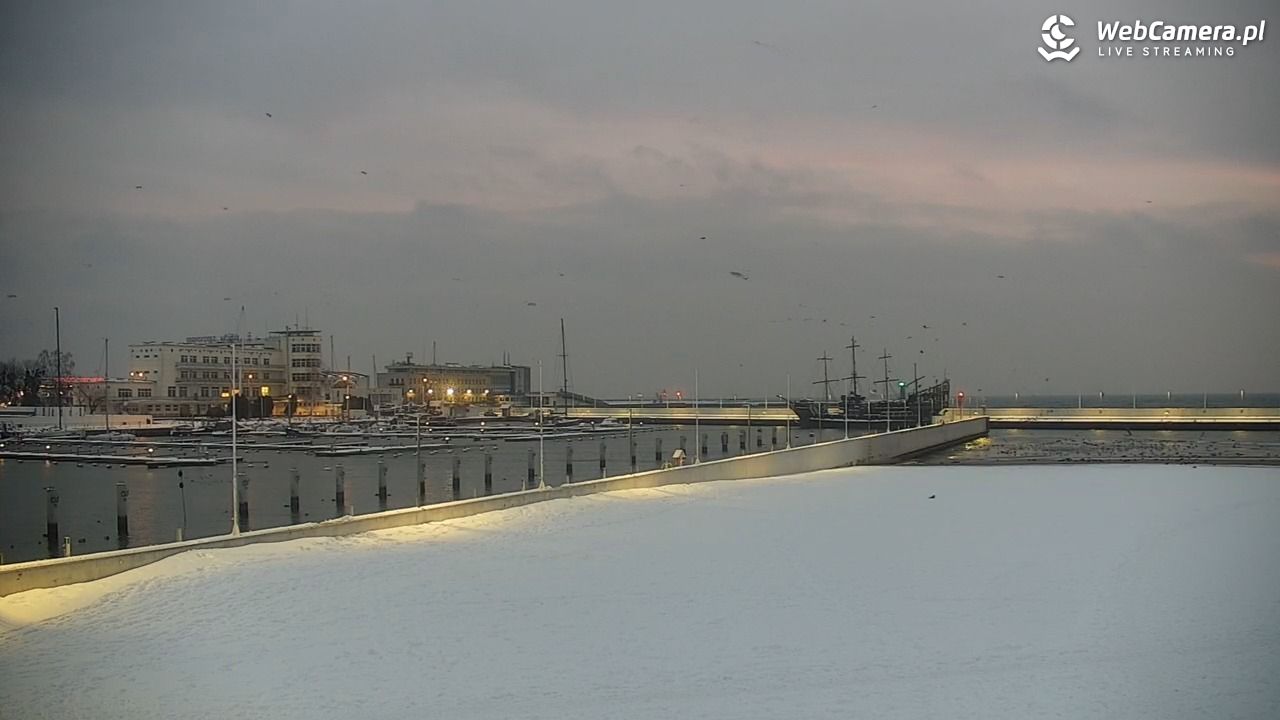 GDYNIA - widok na plażę i marinę - 14 styczeń 2026, 07:43