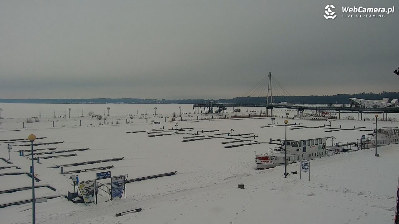 Giżycko - widok na marinę i molo - 29 styczeń 2026, 07:56