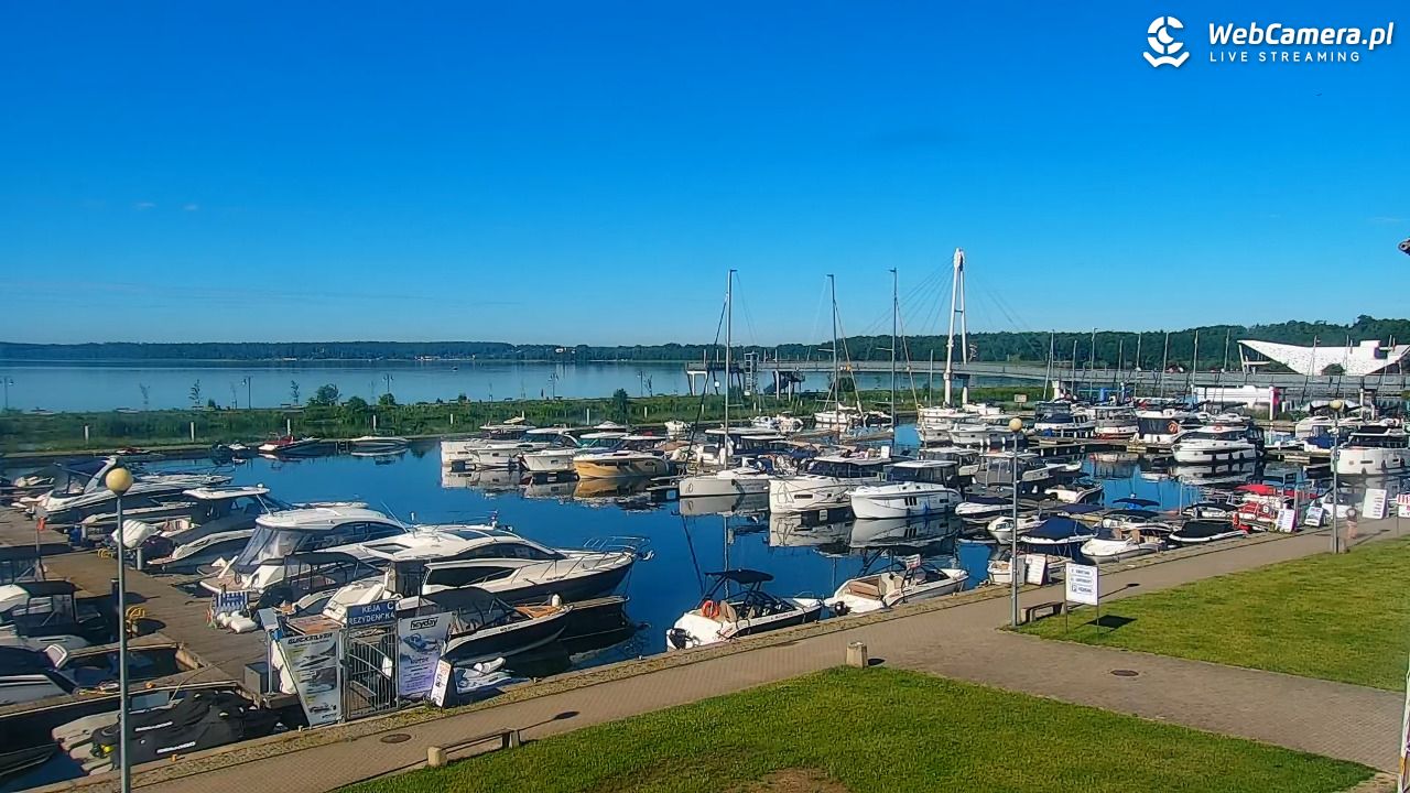 Giżycko - widok na marinę i molo - 20 czerwiec 2026, 08:08