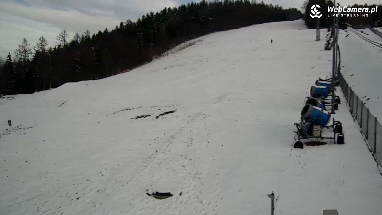 Góra Żar - widok na stację dolną - 21 luty 2026, 10:04