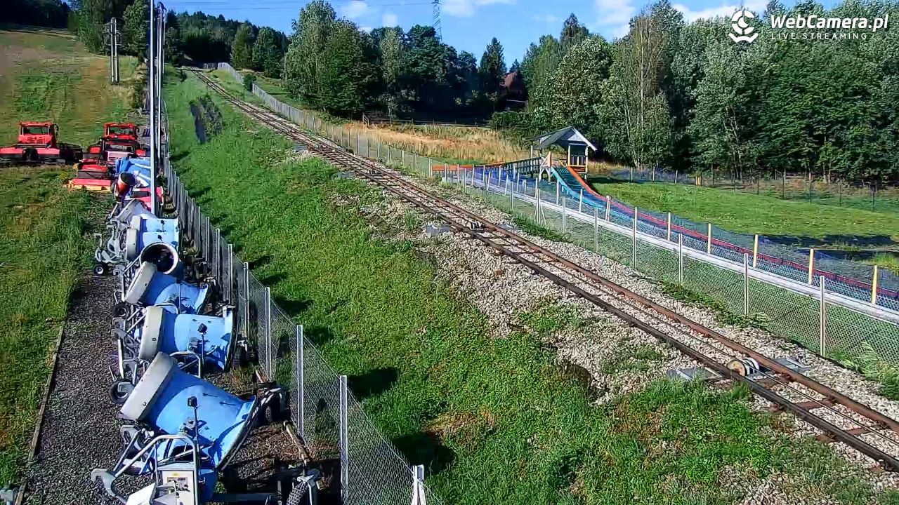 Góra Żar - widok na stację dolną - 22 sierpień 2026, 17:26