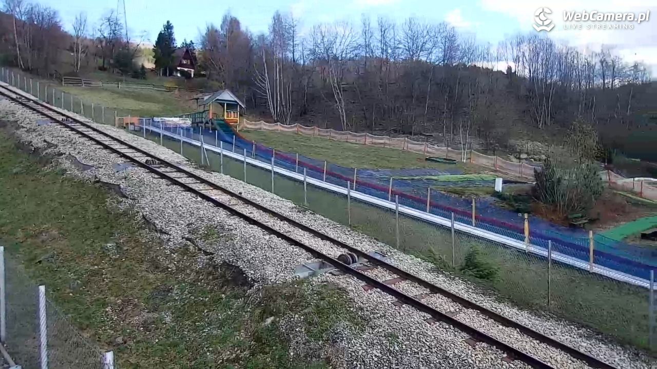 Góra Żar - widok na stację dolną - 06 kwiecień 2026, 13:03