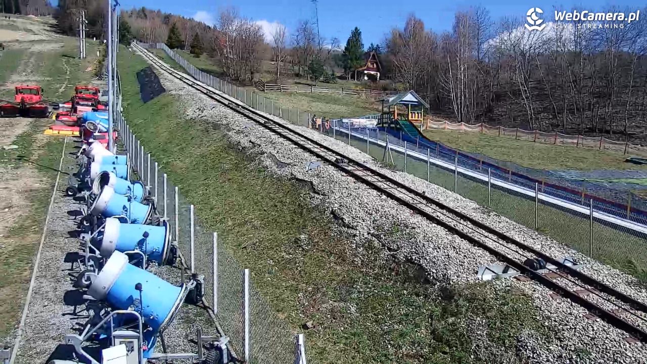 Góra Żar - widok na stację dolną - 05 kwiecień 2026, 11:51