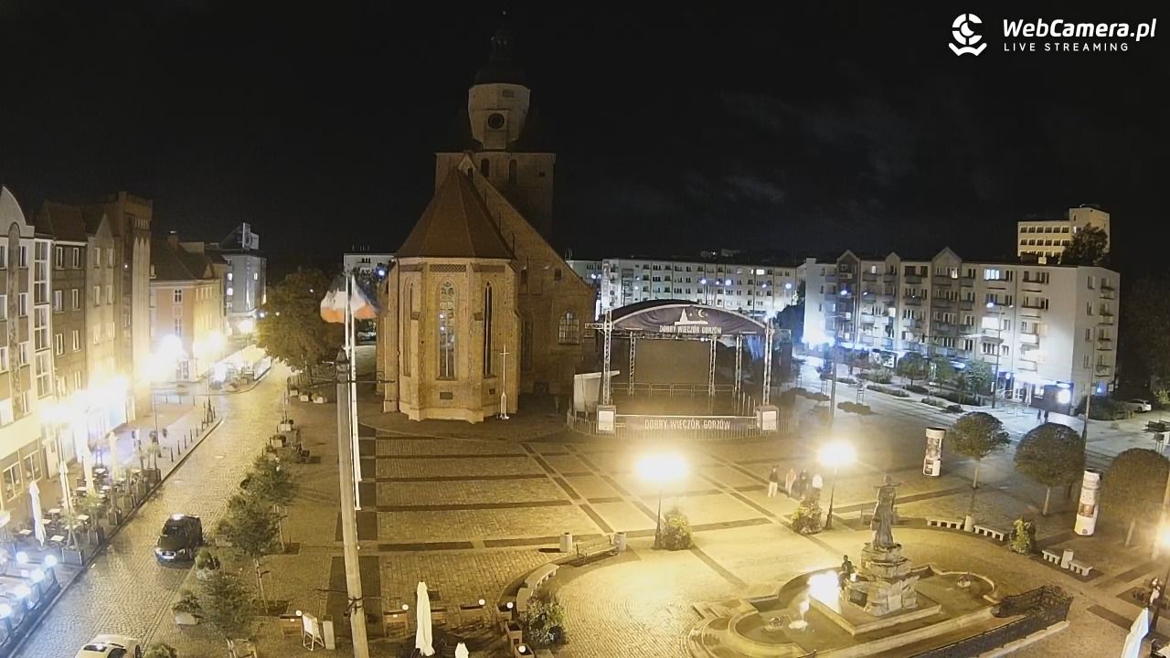 Gorzów Wielkopolski - widok na Katedrę - 04 wresień 2026, 21:50