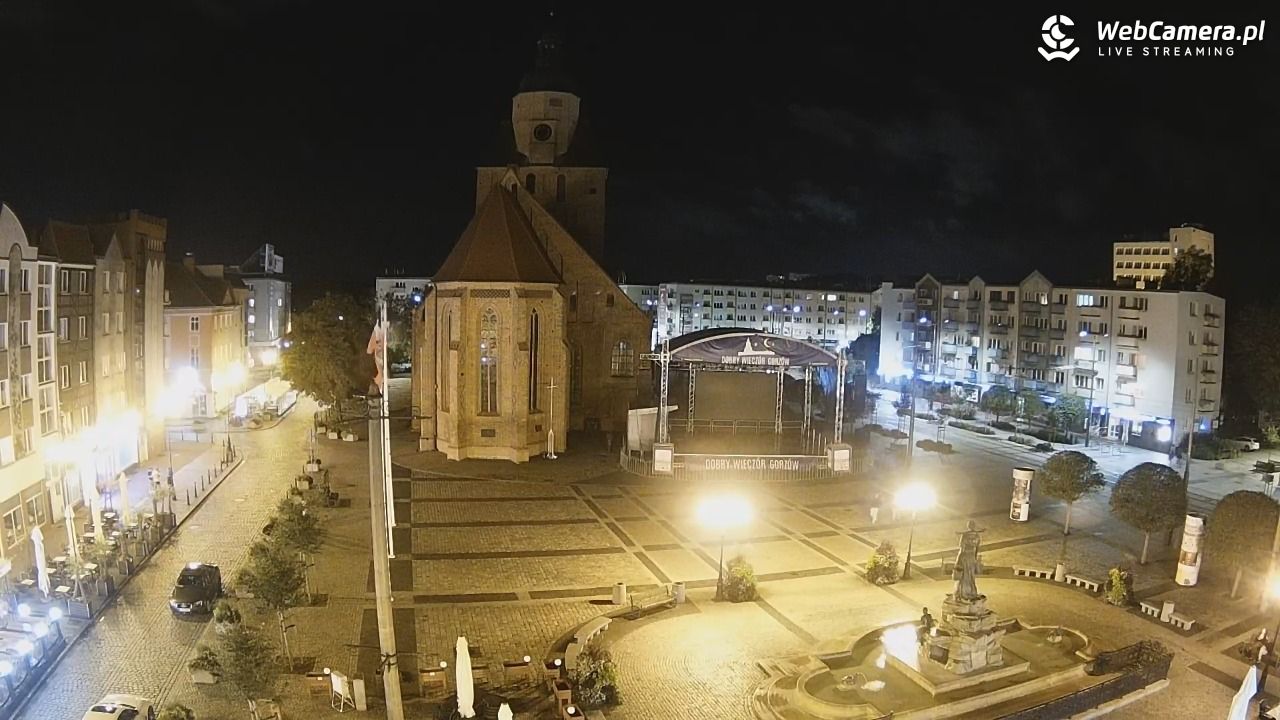 Gorzów Wielkopolski - widok na Katedrę - 04 wresień 2026, 21:50