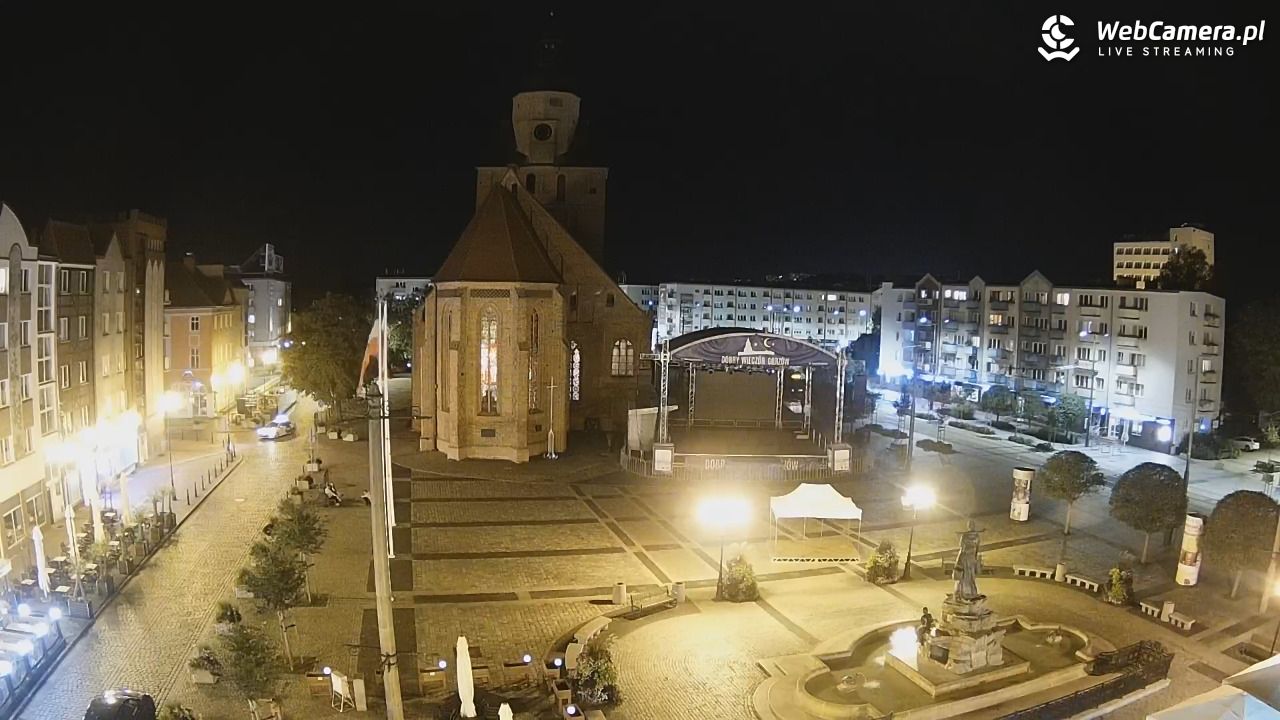 Gorzów Wielkopolski - widok na Katedrę - 01 wresień 2026, 21:44