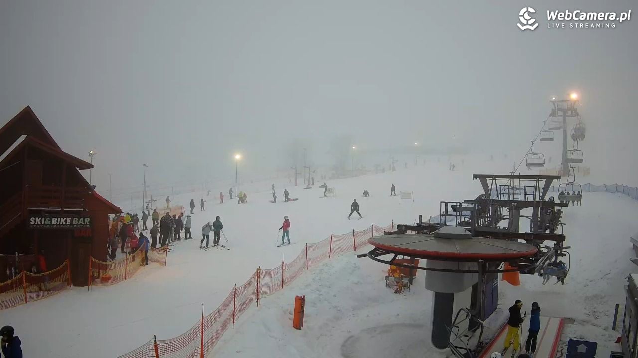 Zieleniec Sport Arena - Gryglówka - widok z dolnej stacji - 21 luty 2026, 16:44