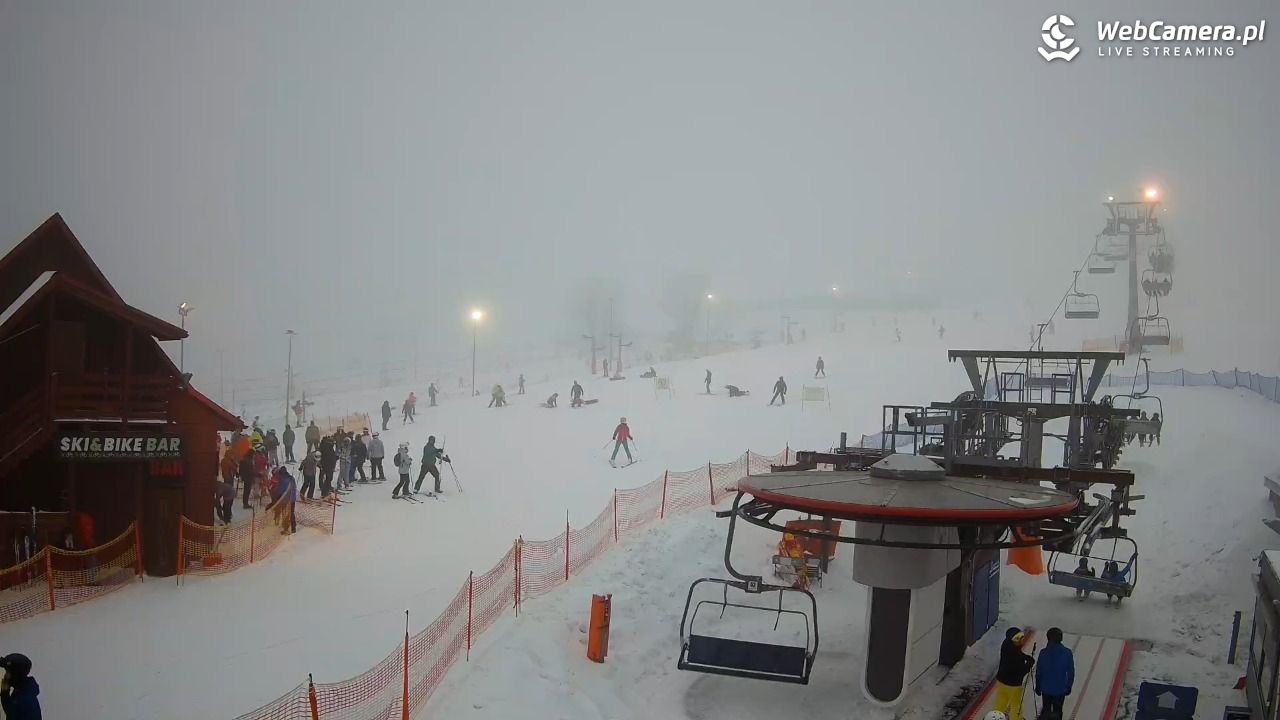 Zieleniec Sport Arena - Gryglówka - widok z dolnej stacji - 21 luty 2026, 16:44