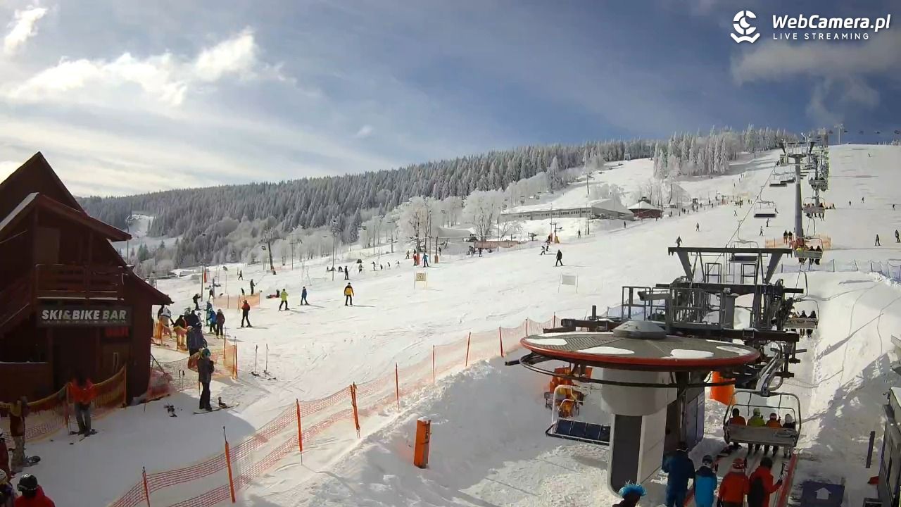 Zieleniec Sport Arena - Gryglówka - widok z dolnej stacji - 20 luty 2026, 10:48